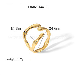Unique 304 Stainless Steel Cuff Rings for Women&nbsp;JJ5064-2