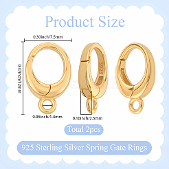 2Pcs 925 Sterling Silver Spring Gate Rings&nbsp;STER-SC0001-62