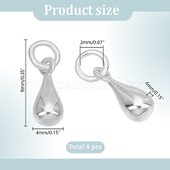 4Pcs 925 Sterling Silver Teardrop Charms&nbsp;STER-AR0001-11