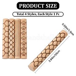 4Pcs 4 Styles Beech Wood Printing Sticks&nbsp;TOOL-CN0001-04