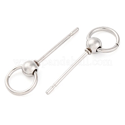 Anti-Tarnish 304 Stainless Steel Studs Earring Findings&nbsp;STAS-H226-08P-01