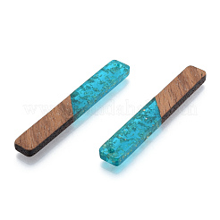 Transparent Resin & Walnut Wood Big Pendants&nbsp;RESI-N025-034-A04