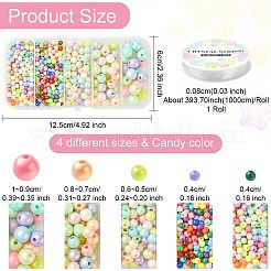 DIY Colorful Acrylic Round Beaded Stretch Bracelets&nbsp;FIND-YW0005-91