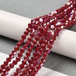 Opaque Solid Color Electroplate Glass Beads Strands&nbsp;LS-EGLA-A039-P4mm-B01