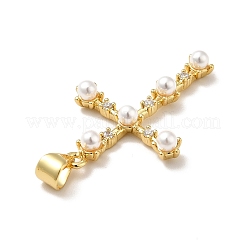 Brass Micro Pave Cubic Zirconia Pendants&nbsp;KK-H433-49G
