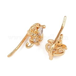 Brass Micro Pave Clear Cubic Zirconia Teardrop Earring Hooks&nbsp;KK-A274-10G