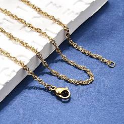 304 Stainless Steel Chain Necklaces&nbsp;MAK-N016-15G