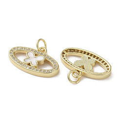 Brass Micro Pave Cubic Zirconia Charms&nbsp;KK-G485-02G