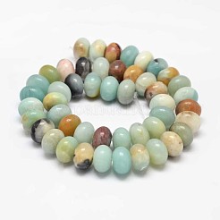 Rondelle Natural Flower Amazonite Beads Strands&nbsp;G-K094-10x6mm-A