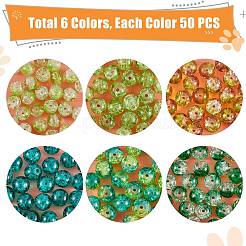 300Pcs 6 Colors Spray Painted Crackle Glass Beads&nbsp;CCG-SZ0001-11D