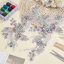 Polyester Glass Rhinestone Applique Cloth Patches&nbsp;DIY-WH0010-85