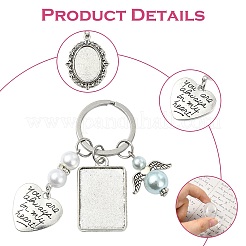 Alloy Blank Dome Photo Frame Oval & Rectangle Bridal Charm&nbsp;KEYC-CJ00008