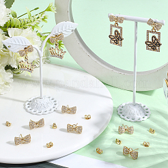 5 Pairs Rack Plating Brass Micro Pave Cubic Zirconia Earring Findings&nbsp;KK-BBC0027-84
