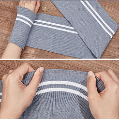 95% Polyester & 5% Stripe Pattern Elastic Fiber Ribbing Fabric for Cuffs&nbsp;FIND-WH0016-36A