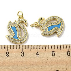 Brass Micro Pave Cubic Zirconia Pendants&nbsp;KK-H457-06G-01