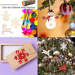 3 Sets 3 Styles Christmas Theme Unfinished Wood Pendants&nbsp;WOOD-GF0001-85