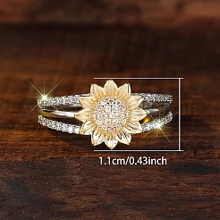 Brass Pave Cubic Zirconia Finger Rings&nbsp;FS-WG273A5-03