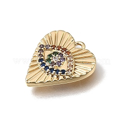 Brass Micro Pave Colorful Cubic Zirconia Pendants&nbsp;CU-CBA7960-01G