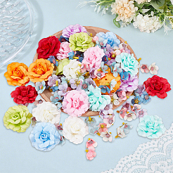 174Pcs 13 Styles Artificial Flower Head&nbsp;AJEW-SP0002-83