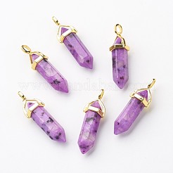 Natural Sesame Jasper/Kiwi Jasper Double Terminated Pointed Pendants&nbsp;G-G902-B03