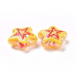 UV Plating Rainbow Iridescent Acrylic Beads&nbsp;OACR-A018-04E