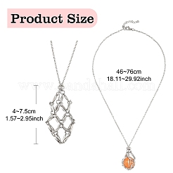 3Pcs 3 Styles 304 Stainless Steel Macrame Pouch Pendant Necklaces&nbsp;NJEW-YW00006