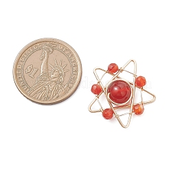 Natural Carnelian Copper Wire Wrapped Pendants&nbsp;PALLOY-TA00368-02