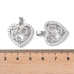 Rack Plating Brass Micro Pave Cubic Zirconia Pendants&nbsp;KK-K340-04P