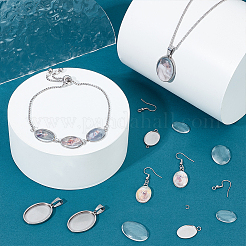 DIY Oval Blank Dome Jewelry Set Making Kit&nbsp;DIY-UN0050-26