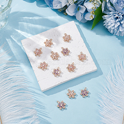 12Pcs 3 Colors Brass with Cubic Zirconia Pendants&nbsp;KK-DR0001-57