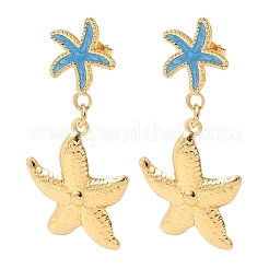 Starfish 304 Stainless Steel Enamel Dangle Stud Earrings&nbsp;EJEW-B156-03G