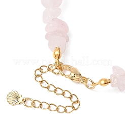 Natural Rose Quartz & Electroplate Non-magnetic Synthetic Hematite Chip Beaded Bracelets&nbsp;BJEW-JB12342-02