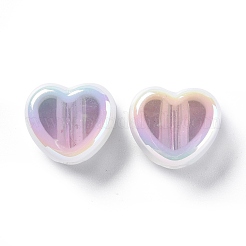 UV Plating Rainbow Iridescent Acrylic Beads&nbsp;OACR-H015-07H