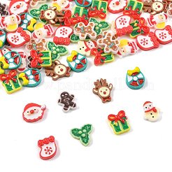 100Pcs 10 Styles Christmas Luminous Resin Cabochons&nbsp;RESI-FS0002-40