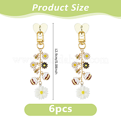 6Pcs Iron Cell Phone Holder Stands. with Alloy Enamel Pendant and Alloy Swivel Clasps&nbsp;HJEW-DC00164