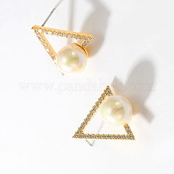 Elegant Triangle Brass Stud Earrings&nbsp;YL4507-1