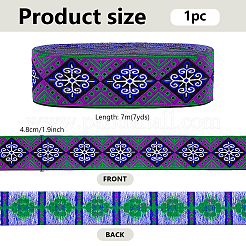 Hexagon Pattern Vintage Jacquard Polyester Ribbon&nbsp;OCOR-WH0107-12B