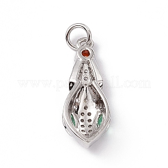 Brass Micro Pave Cubic Zirconia Pendants&nbsp;KK-P224-04P