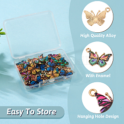 36Pcs 9 Colors Light Gold Alloy Enamel Pendants&nbsp;ENAM-TA0001-49