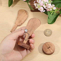 2Pcs Desktop Ear Shaped Wood Earrings Organizer Display Stands for Jewelry Display Rack&nbsp;ODIS-CA0001-32B