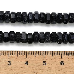 Synthetic Blue Goldstone Beads Strands&nbsp;G-G317-A07-3x6mm