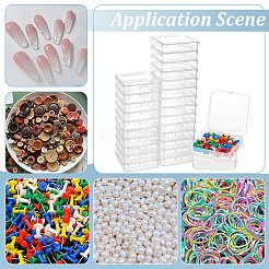 120Pcs Transparent Plastic Bead Containers with Hinged Lid&nbsp;CON-BC0008-05