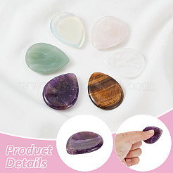 6Pcs 6 Styles Natural & Synthetic Gemstone Teardrop Decorations&nbsp;AJEW-GA0007-89