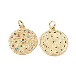 Brass Micro Pave Colorful Cubic Zirconia Pendants&nbsp;ZIRC-Z011-09G-A