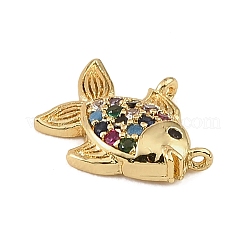 Brass Micro Pave Colorful Cubic Zirconia Charms&nbsp;CU-CBAF17A-09G-02