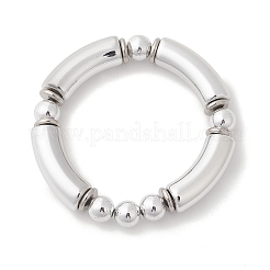 3Pcs Round & Curved Tube CCB Plastic Stretch Bracelets&nbsp;BJEW-JB12999