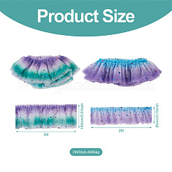 4M 2 Style  Gradient Color Pleated Polyester Trim&nbsp;DIY-CW0001-32