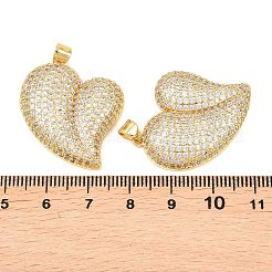 Brass Micro Pave Clear Cubic Zirconia Pendants&nbsp;KK-C166-05G