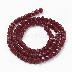 Faceted Solid Color Glass Rondelle Beads Strands&nbsp;X-GLAA-Q044-6mm-25