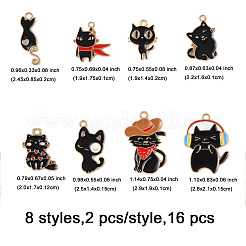 16Pcs 8 Styles Alloy Enamel Pendants&nbsp;ENAM-FP0002-61